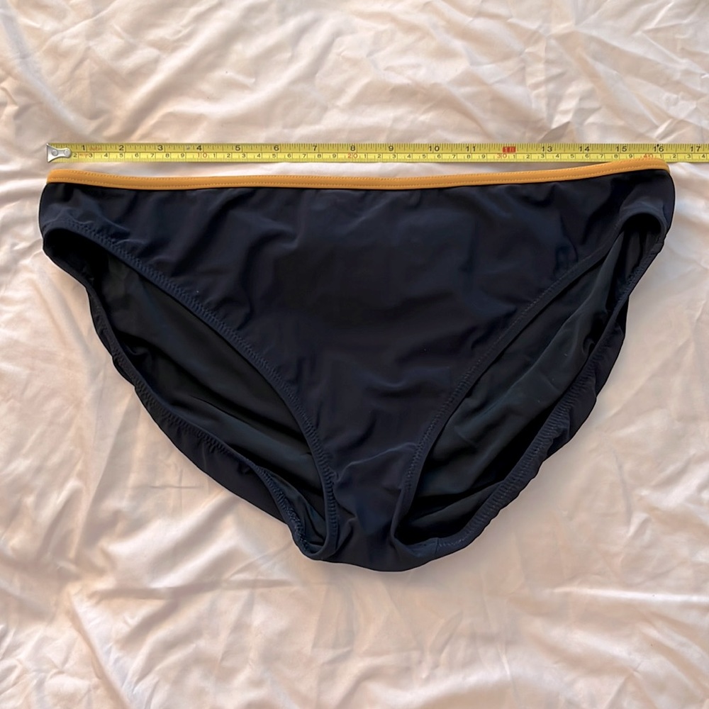 Black bikini bottoms w/ orange waist